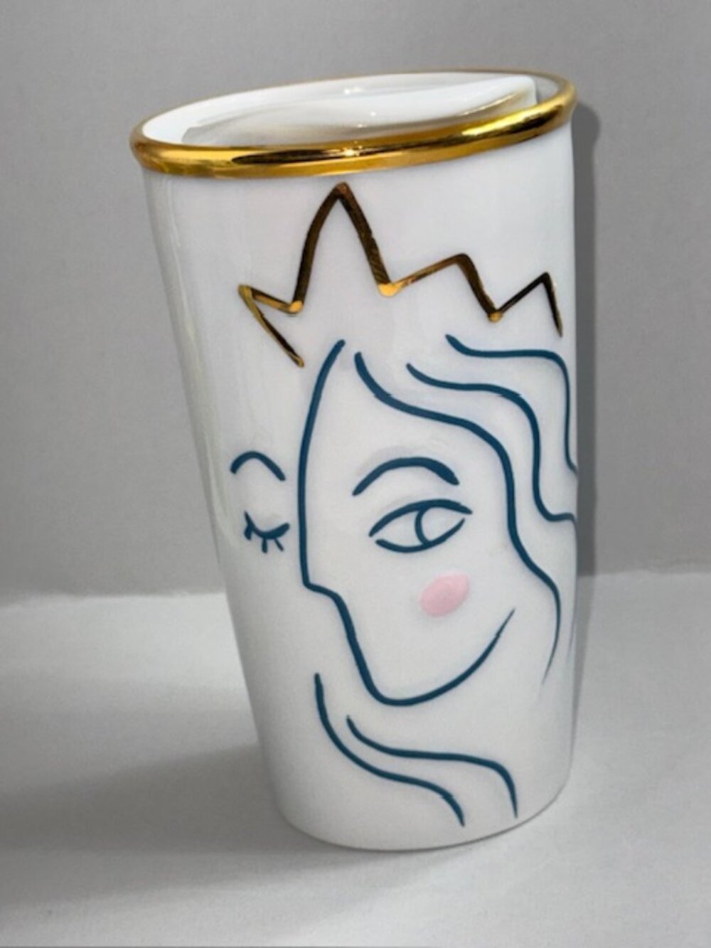 Starbucks Coffee Tumbler Ceramic Glass Cup Mug Siren Mermaid Queen Crown 12 oz